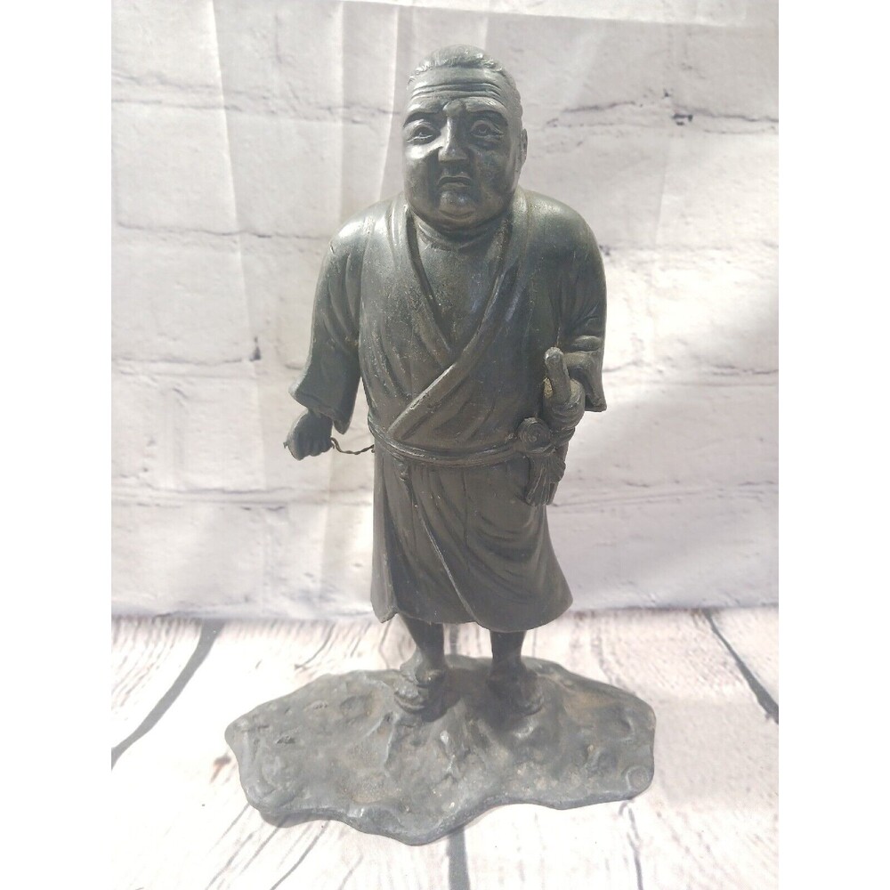 Saigo Takamori Metal Statue Figure Ueno Park Tokyo 9.5"‎ VTG Japan Souvenir READ